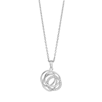 Siersbøl's Rhod. sølvvedhæng m/cz inkl. kæde