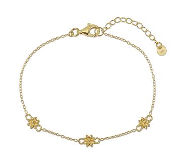 L&G's Armbånd sølv forgyldt blomster