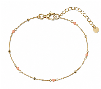 L&G's Armbånd sølv forgyldt grøn bamboo coral