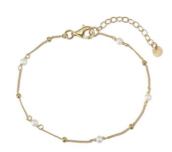 L&G's Armbånd sølv forgyldt med ferskvandsperler