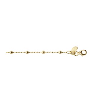 Armbånd sølv forgyldt kugler 16+3 cm, fra L&G