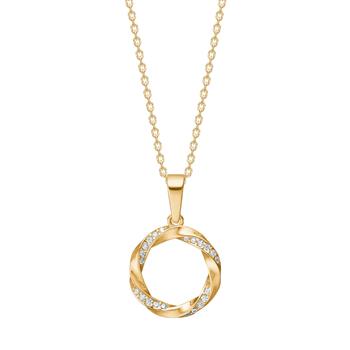 Siersbøl's 8kt. guldvedhæng cirkel  m. cz inkl forg sølvkæde 