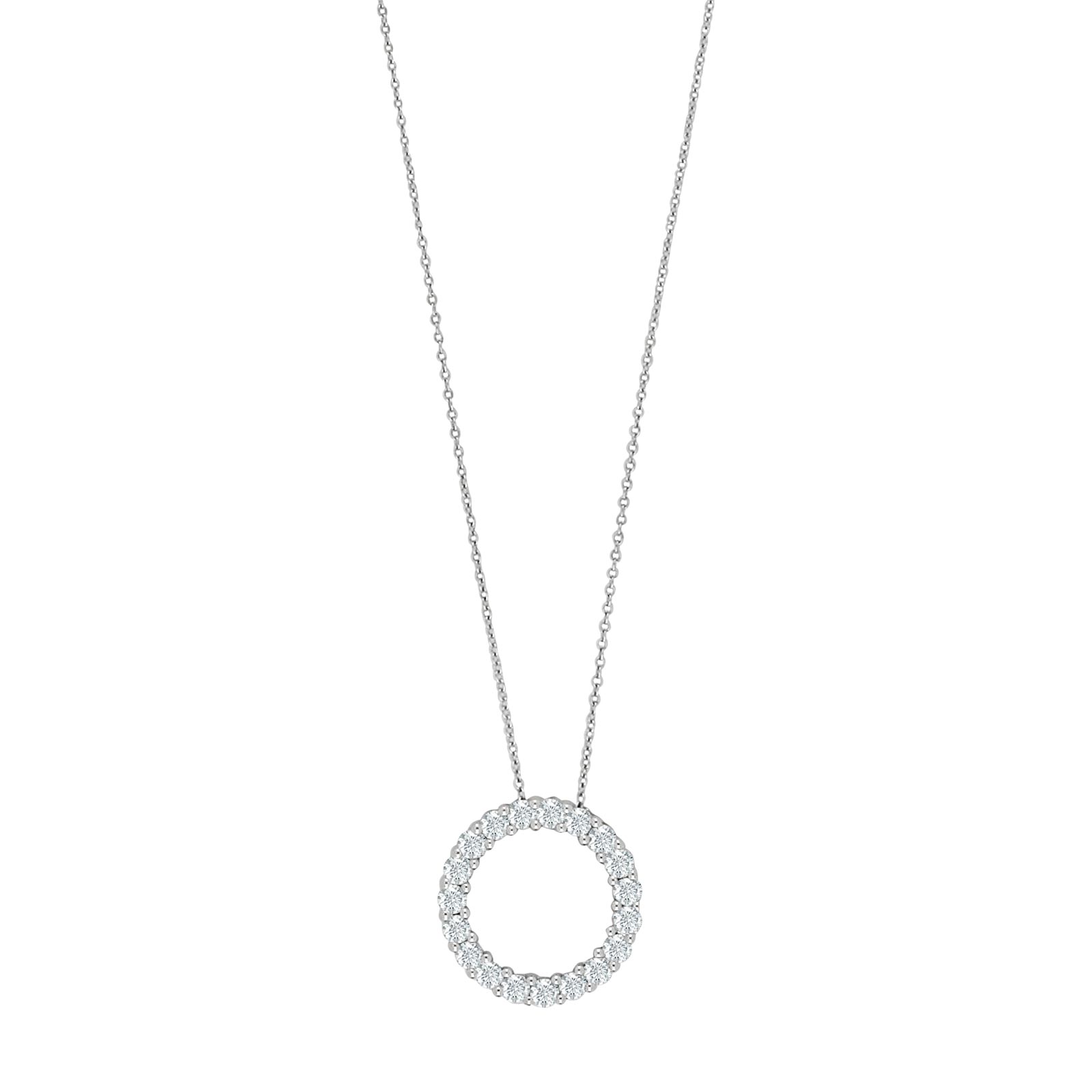 Siersbøl\'s 14kt. hvidguldshalskæde m/ cirkel dia.0.495ct W/SI