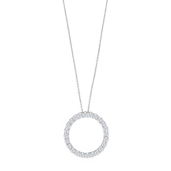 Siersbøl's 14kt. hvidguldhalskæde m/cirkel dia. 0.98ct W/SI