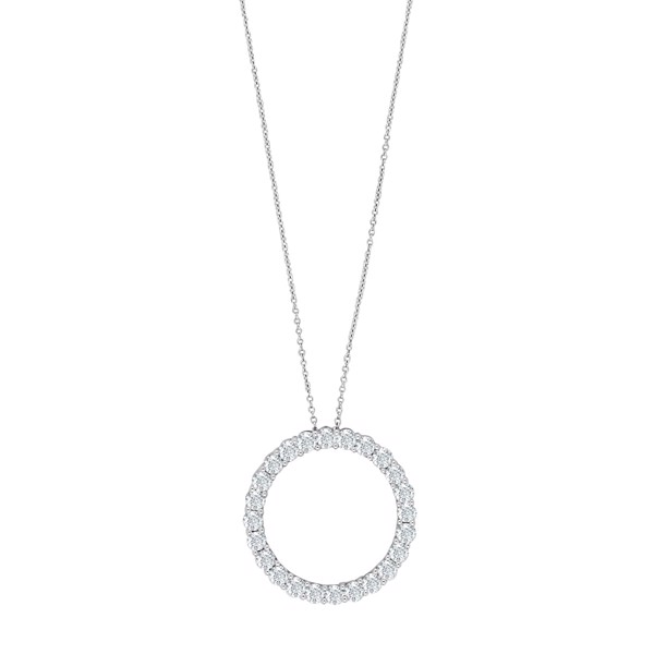 Siersbøl\'s 14kt. hvidguldhalskæde m/cirkel dia. 0.98ct W/SI