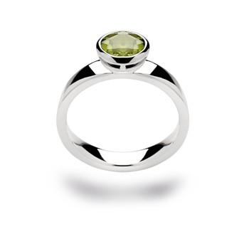 Bastian Inverun's 925/- Ring, rho. blank, peridot 1.30ct