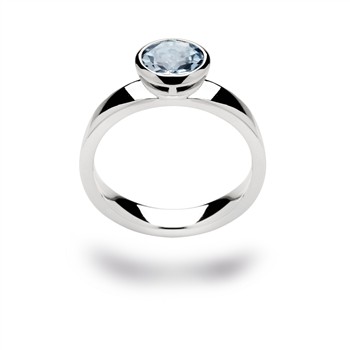 Bastian Inverun's 925/- Ring, rho. blank, blå topas 1.70ct