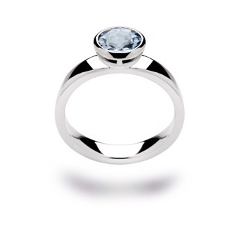 Bastian Inverun's 925/- Ring, rho. blank, blå topas 1.70ct