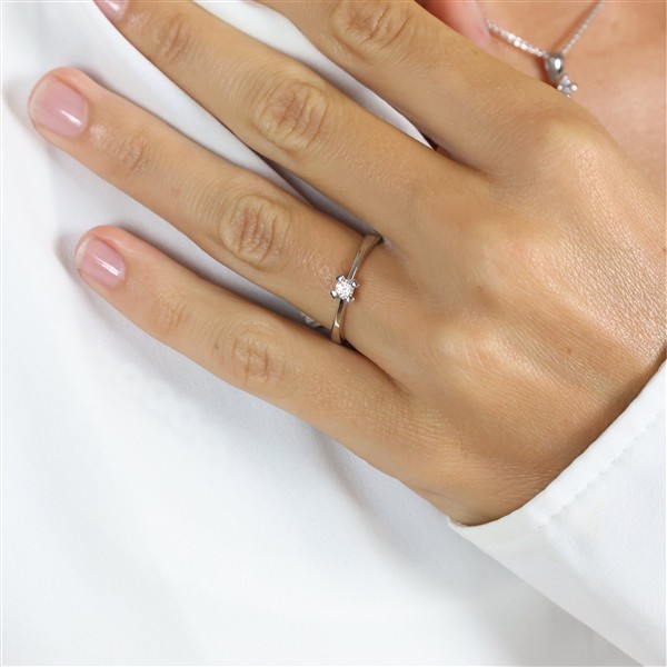 Aagaard\'s MARY Ring sølv LG DIAM 0,10CT W/VS