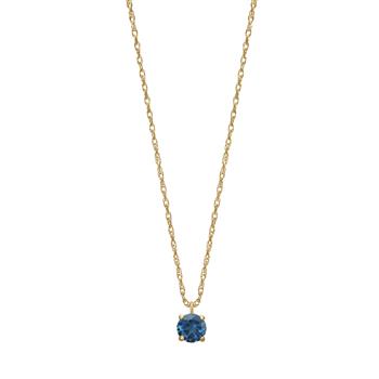 Siersbøl's 14kt. guldhalskæde m. 4mm London blå topas