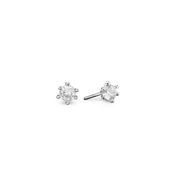 Aagaard\'s RHOD. SØLV ØRESTIK M/SY.ZIRCONIA 6 MM