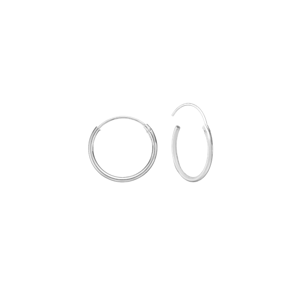 Aagaard\'s RHOD. SØLV CREOL 12 MM, TRÅD 1 MM MASSIV