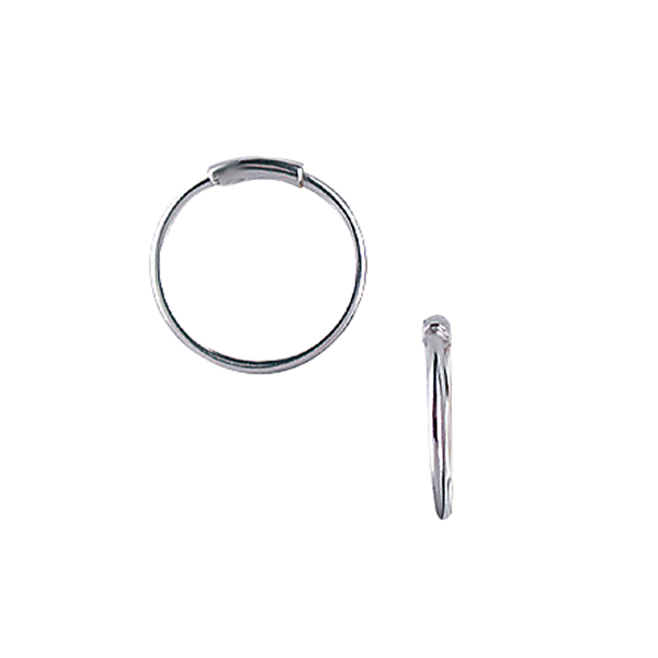 Aagaard\'s RHOD. SØLV CREOL 17,5MM, TRÅD 1MM VRID