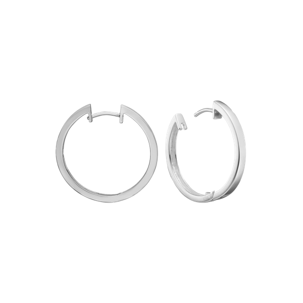 Aagaard\'s RHOD. SØLV CREOL 20MM, TRÅD 3MM M/KLAPLÅ