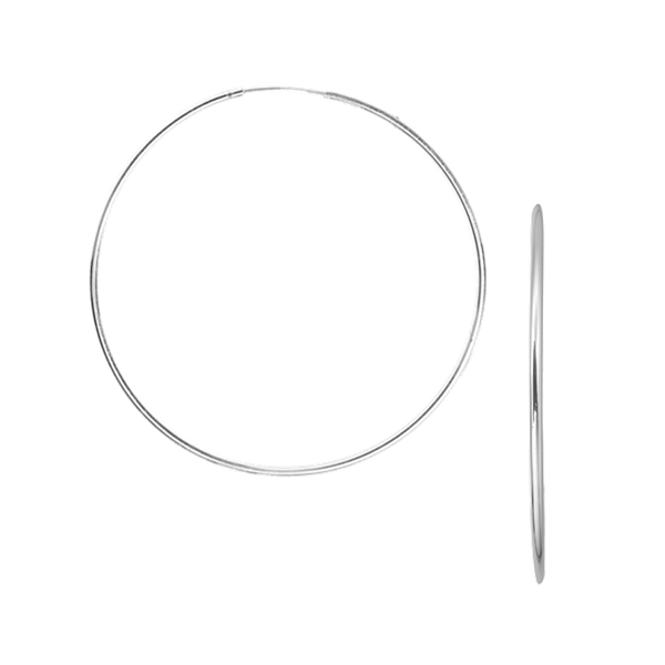 Aagaard\'s RHOD. SØLV CREOL 55 MM, TRÅD 1,2 MM M/VI