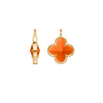 Heinzendorff's Glas facet kløver m/fg sølv