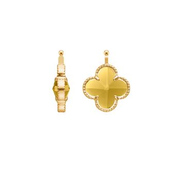 Heinzendorff's Glas facet kløver m/fg sølv