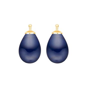 Heinzendorff's Bøhmisk kvartsglas dråbe farve84 m/fg sølv - par