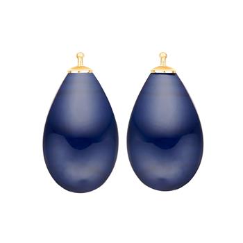 Heinzendorff's Bøhmisk kvartsglas dråbe farve84 m/fg sølv - par