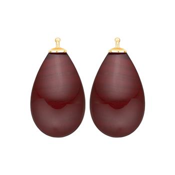 Heinzendorff's Bøhmisk kvartsglas dråbe farve84 m/fg sølv - par