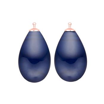 Heinzendorff's Bøhmisk kvartsglas dråbe farve84 m/rfg sølv - par