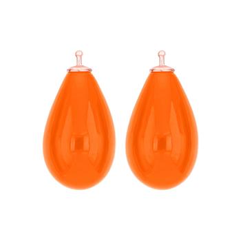 Heinzendorff's Bøhmisk kvartsglas dråbe farve68 m/rfg sølv - par