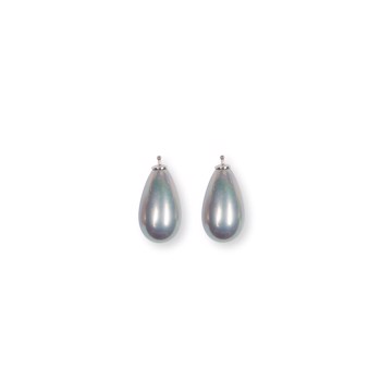 Heinzendorff's Mallorca perle dråbe farve93 m/rh sølv - par