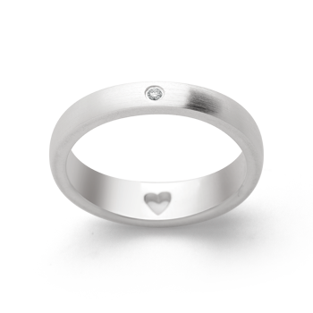 Bastian Inverun's 925/- Ring, mat rho., brillant 0,02ct W-SI