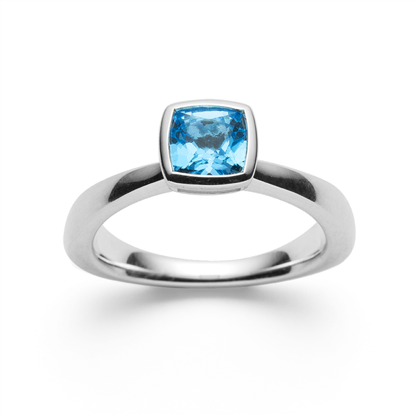 Bastian Inverun\'s 925/- Ringblank, blå topas 1,15ct