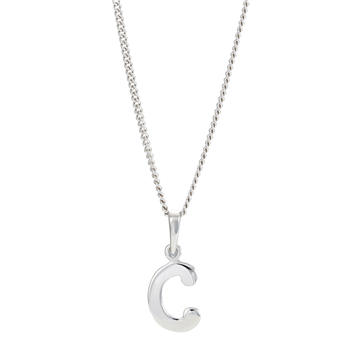 Siersbøl's Rhod. sølvbogstav C 12mm inkl. kæde 