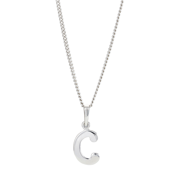 Siersbøl\'s Rhod. sølvbogstav C 12mm inkl. kæde 
