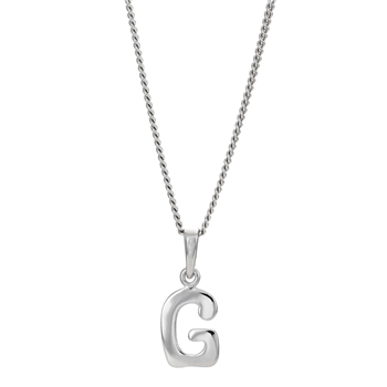 Siersbøl's Rhod. sølvbogstav G 12mm inkl. kæde 