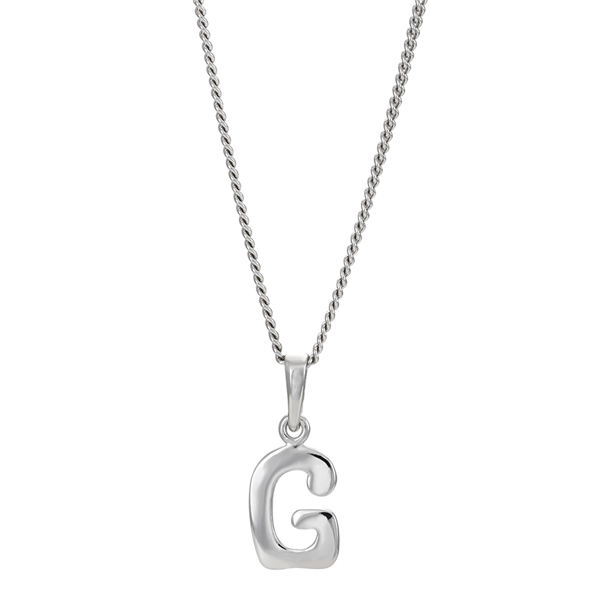 Siersbøl\'s Rhod. sølvbogstav G 12mm inkl. kæde 