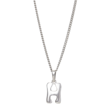 Siersbøl's Rhod. sølvbogstav H 12mm inkl. kæde 