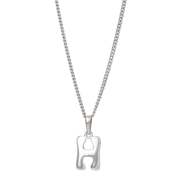 Siersbøl\'s Rhod. sølvbogstav H 12mm inkl. kæde 