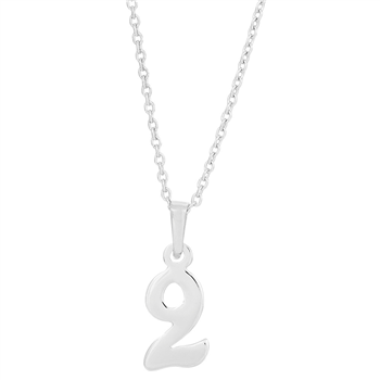 Siersbøl's SIERSBØL sølv rhod. vedhæng 2  inkl. kæde