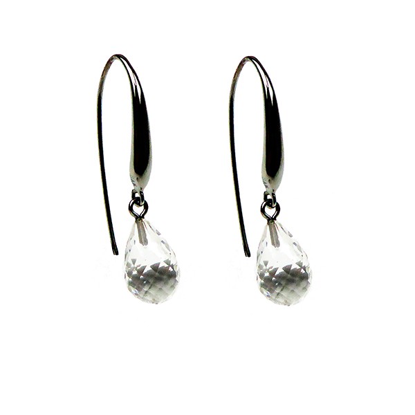 San - Links of Joy\'s Øreringe med Bjerg Krystal, 12x8mm