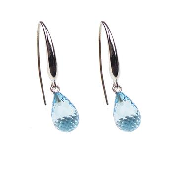 San - Links of Joy's Øreringe med Blå Topas 12x8mm