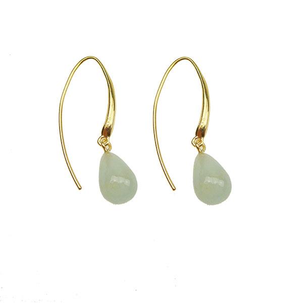 San - Links of Joy\'s Øreringe - Forgyldt med Akvamarin 12x8mm