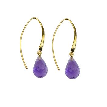 San - Links of Joy's Øreringe - Forgyldt med Ametyst 12x8mm Forgyldt pr.par