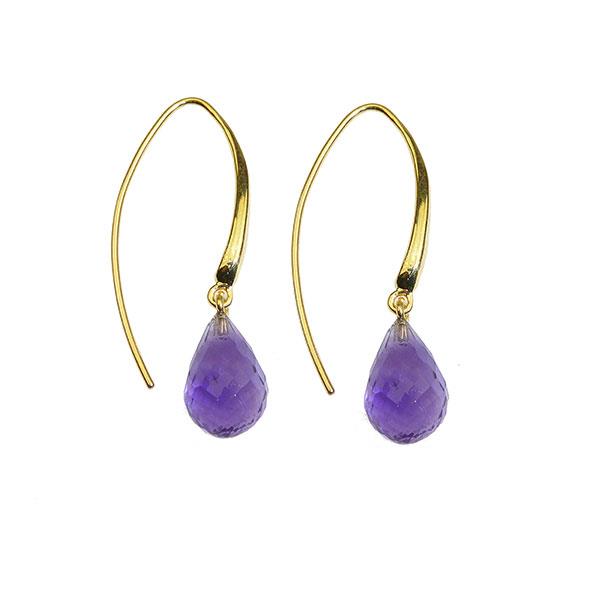 San - Links of Joy\'s Øreringe - Forgyldt med Ametyst 12x8mm Forgyldt pr.par