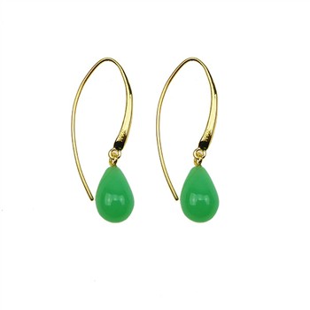San - Links of Joy's Øreringe - Forgyldt med Chrysopras 12x8mm Forgyldt pr.par