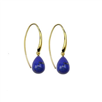 San - Links of Joy's Øreringe - Forgyldt med Lapis 12x8mm Forgyldt pr.par
