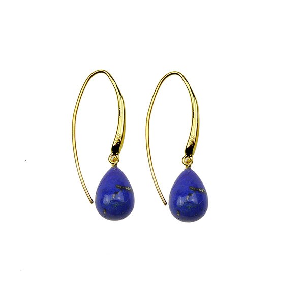 San - Links of Joy\'s Øreringe - Forgyldt med Lapis 12x8mm Forgyldt pr.par