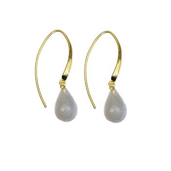 San - Links of Joy's Øreringe - Forgyldt med Månesten 12x8mm Forgyldt pr.par
