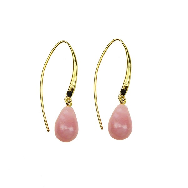 San - Links of Joy\'s Øreringe - Forgyldt med Pink opal 12x8mm Forgyldt pr.par
