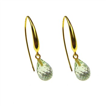 San - Links of Joy's Øreringe med Grøn Ametyst 12x8mm & Forgyldt Grøn Ametyst & Forgyldt