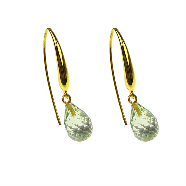 San - Links of Joy\'s Øreringe med Grøn Ametyst 12x8mm & Forgyldt Grøn Ametyst & Forgyldt