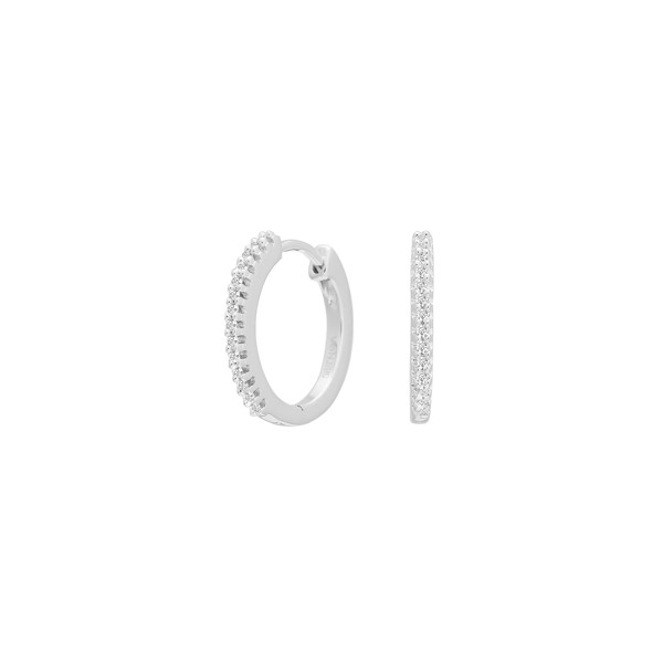 Siersbøl\'s 14kt. hvidguldscreoler m/dia. 0.10ct W/SI 16mm