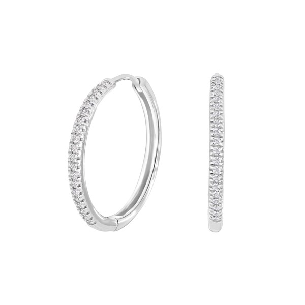 Siersbøl\'s 14kt. hvidguldscreoler m/dia. 0.11ct W/SI 18mm